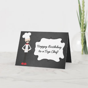 Retro Custom Chef Happy Birthday Greeting Card Karte