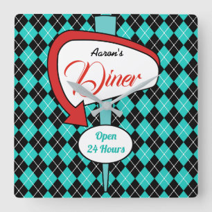 Retro Custom Diner Signal Cuisine Horloge Cadeau