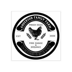 Retro Custom Fresh Egs Family Farm Rubber Briefmar Gummistempel