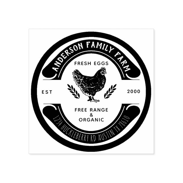 Retro Custom Fresh Egs Family Farm Rubber Briefmar Gummistempel (Prägung)