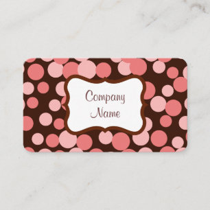 Retro Custom Pink Dots Business Cards Visitenkarte