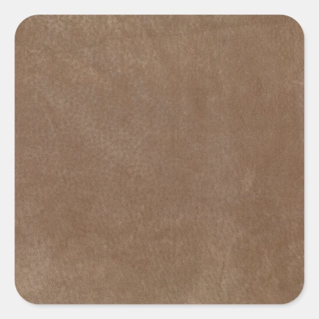 Retro Custom Tan Suede Quadratischer Aufkleber (Vorderseite)