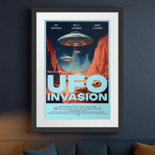 Retro Customized Sci Fi UFO Zuhause Theaterfilm Poster