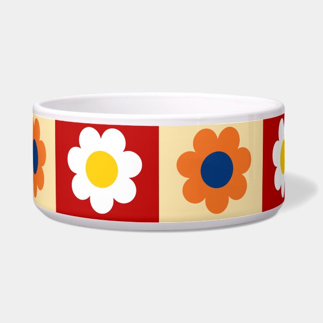 Retro Cute colorful Flowers Pattern  Napf (Vorderseite)