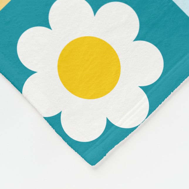 Retro Cute colorful Pastel Flowers Pattern  Fleecedecke (Ecke)