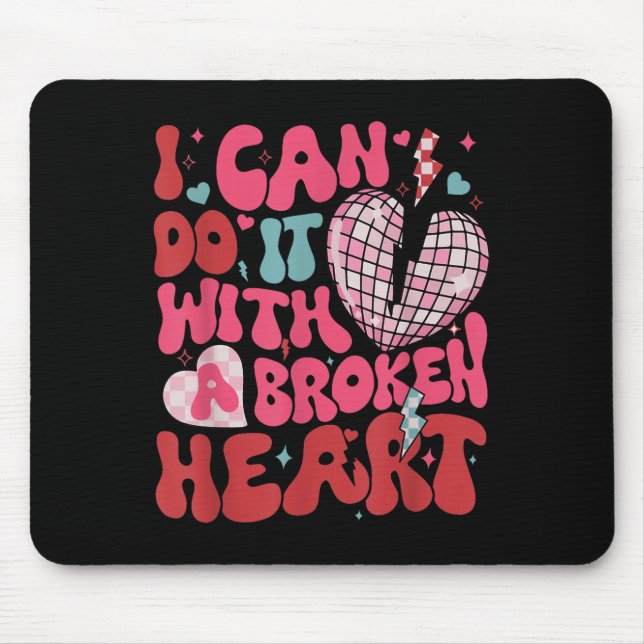 Retro Cute Groovy I Can Do It Quote Disco Heart -  Mousepad (Vorne)