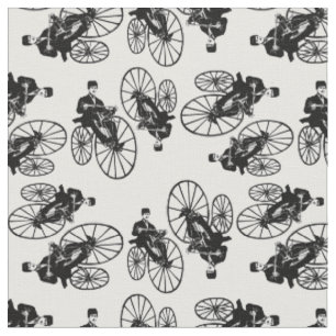 Retro Cyclist Antique Bicycle Muster Vintag Bike Stoff