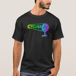 Retro Cyclist farbenfrohe BIKE KETTE T-Shirt