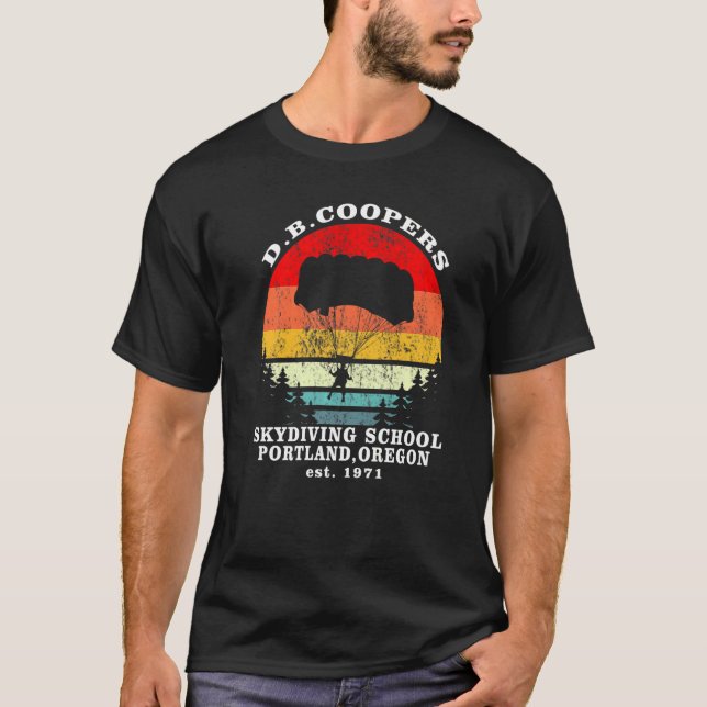 Retro D B Cooper Skydiving School Cryptid Urban Le T-Shirt (Vorderseite)