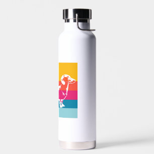 Retro-Dachshund-Silhouette – Bunte Pop-Hunde-Kunst Trinkflasche