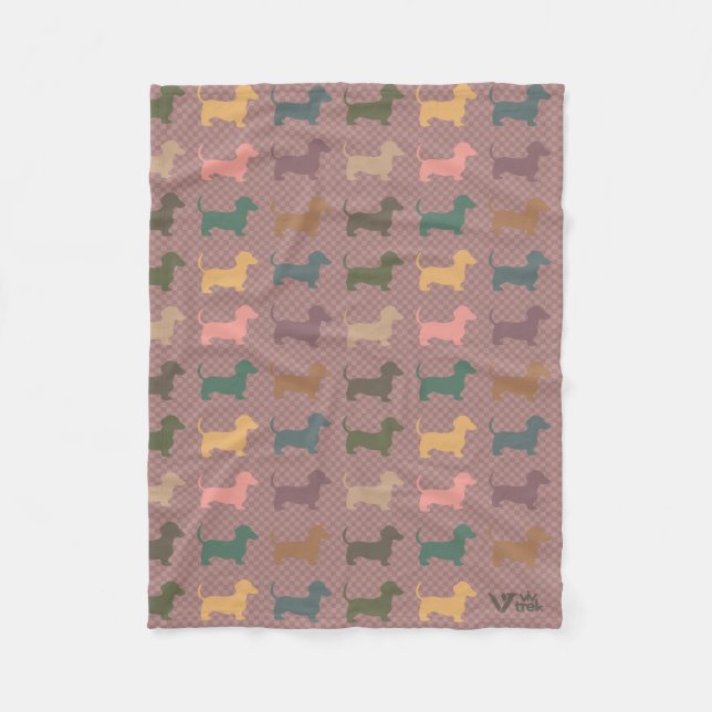 Retro Dackel Fleece Blanket Einmaliges Geschenk (Vorderseite)