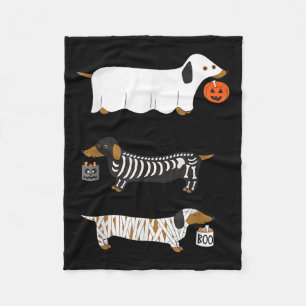 Retro Dackel Halloween Dackel Dog Pumpkin Weeni Fleecedecke