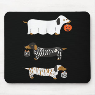 Retro Dackel Halloween Dackel Dog Pumpkin Weeni Mousepad