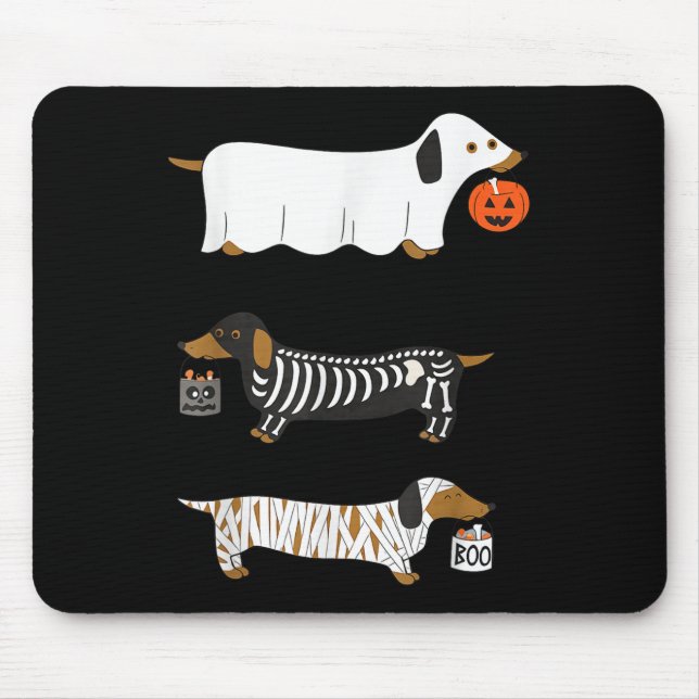 Retro Dackel Halloween Dackel Dog Pumpkin Weeni Mousepad (Vorne)