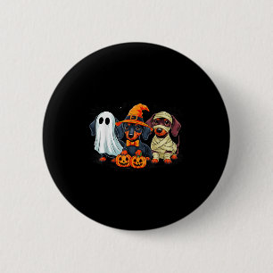 Retro Dackel Hexe Y Halloween Pumpkin Women Me Button