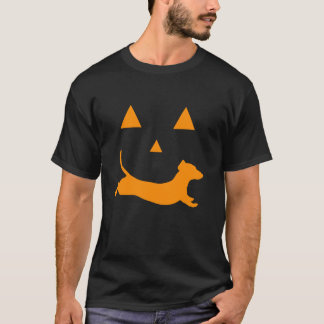 Retro Dackel Hexenhund Spooky Jahreszeit Halloween T-Shirt