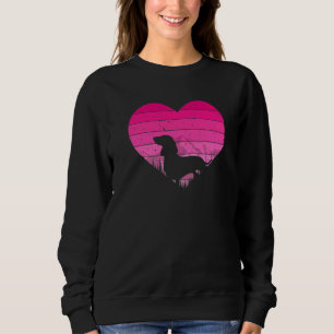 Retro Dackel Vintages Herz Valentine Sweatshirt