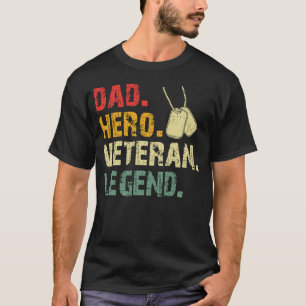 Retro Dad Held Veteran Legende Militär Vater Gesch T-Shirt