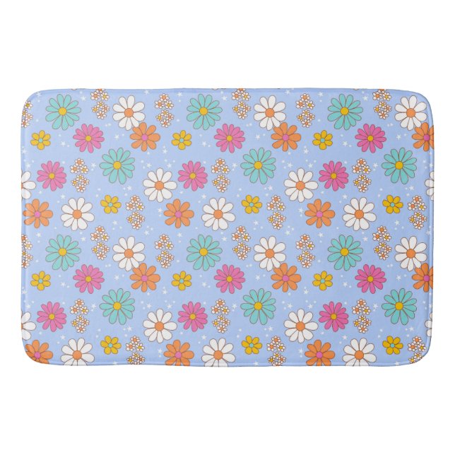 Retro Daisies Bath Mat Badematte (Vorderseite)