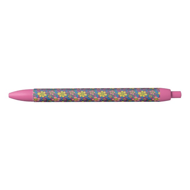 Retro Daisies farbenfrohe Printwerbung   Kugelschreiber (Vorderseite)