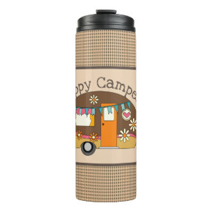 Retro Daisies Happy Camper Thermosbecher