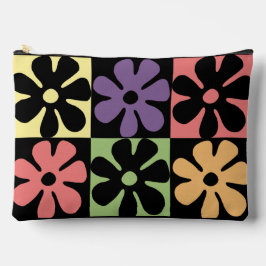 Retro Daisies Multicolor Cosmetic Bag der 1970er J Zubehörtasche