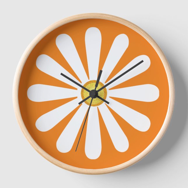 Retro daisorange uhr (Vorderseite)