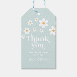Retro Daisy blue boho merci pour les étiquettes ca