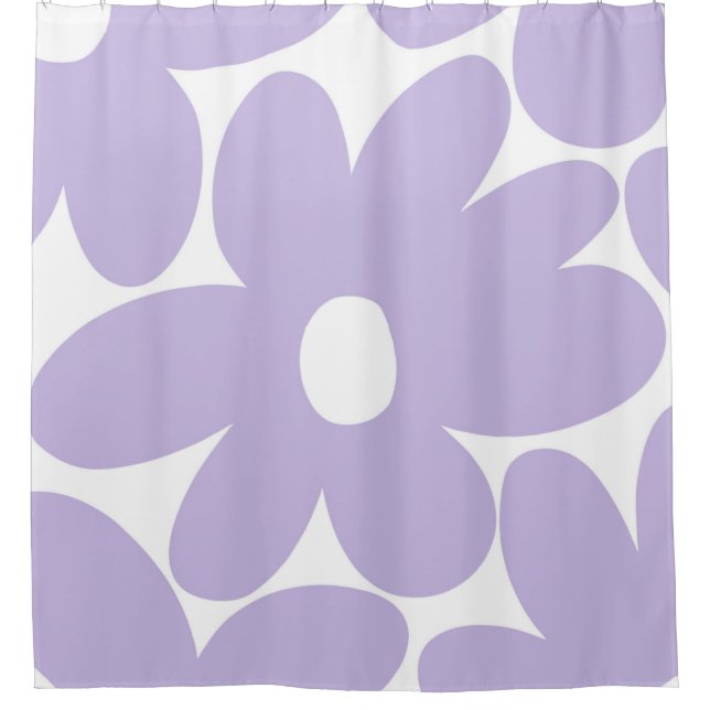 Retro Daisy Blume in Lavender #1 #floral #art Duschvorhang (Vorderseite)