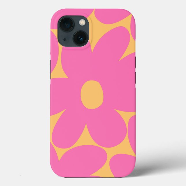 Retro Daisy Blume in Pink Pale Marigold #1 #art Case-Mate iPhone Hülle (Rückseite)