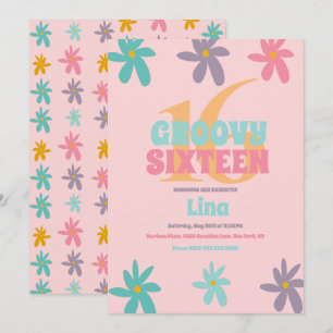 Retro Daisy Blume Sweet 16 Geburtstagsparty Einladung