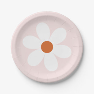 Retro Daisy Boho Papierplatte Pappteller