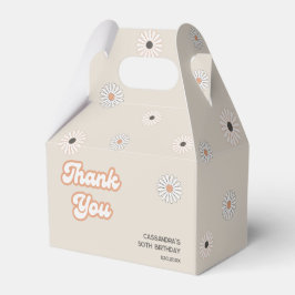 Retro Daisy Boho Terracotta Natural Birthday Geschenkschachtel