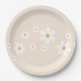 Retro Daisy creme tan Floral Paper Teller
