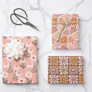 Retro Daisy Delight Geschenkpapier Set