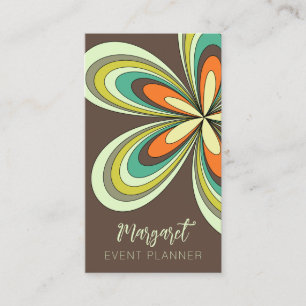 Retro Daisy Eventplaner Groovy 70er Hippie Blume Visitenkarte