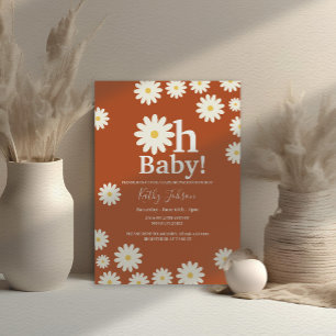 Retro Daisy Floral Bohemisch Girl Babydusche Einladung