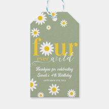 Retro Daisy Four ever Wild Sage Green 4. Geburtsta