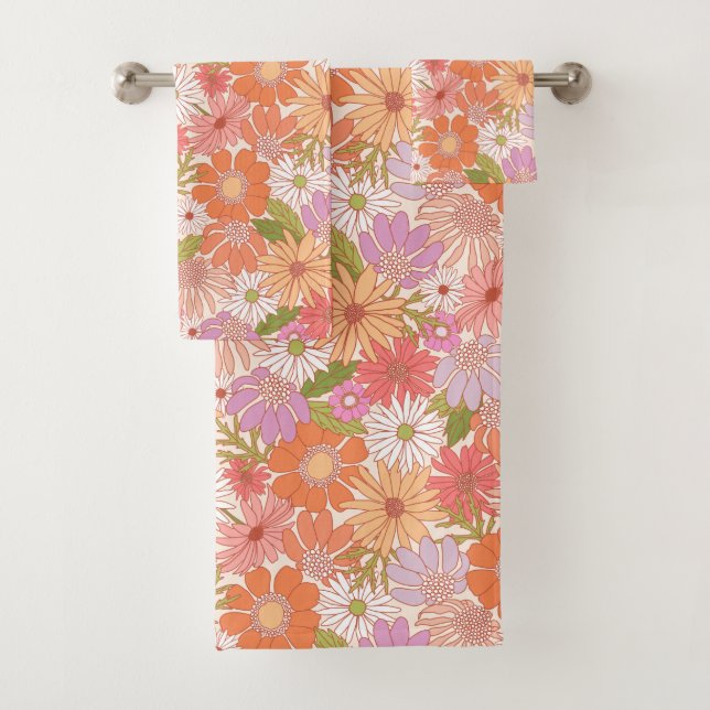 Retro Daisy Garden Badhandtuch Set (Insitu)