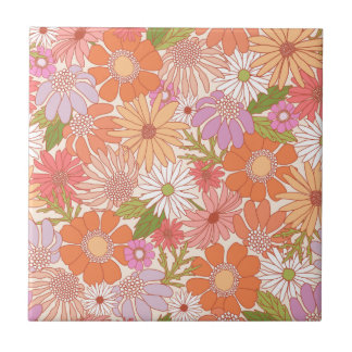 Retro Daisy Garden Fliese