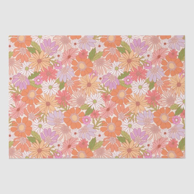 Retro Daisy Garden Seidenpapier (Vorderseite)