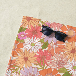 Retro Daisy Garden Strandtuch