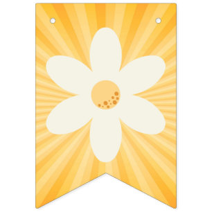 Retro Daisy Gelbe Jagdfahnen   Groovy Wimpelkette