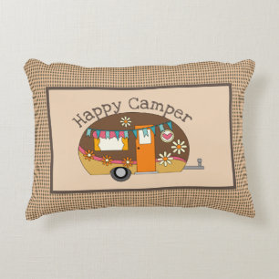 Retro Daisy Happy Camper Dekokissen