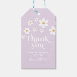 Retro Daisy Lavendel Boho Danke Geschenk Geschenkanhänger