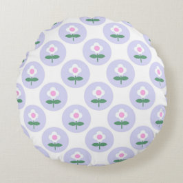 Retro Daisy Lila Tee Geburtstagsmütter Baby Rundes Kissen