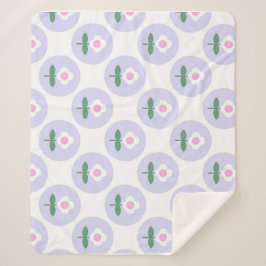 Retro Daisy Lila Tee Geburtstagsmütter Baby Sherpadecke