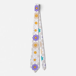Retro Daisy Muster Simple.01. Kein BG Krawatte
