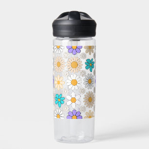 Retro Daisy Muster Simple.01. Kein BG Trinkflasche