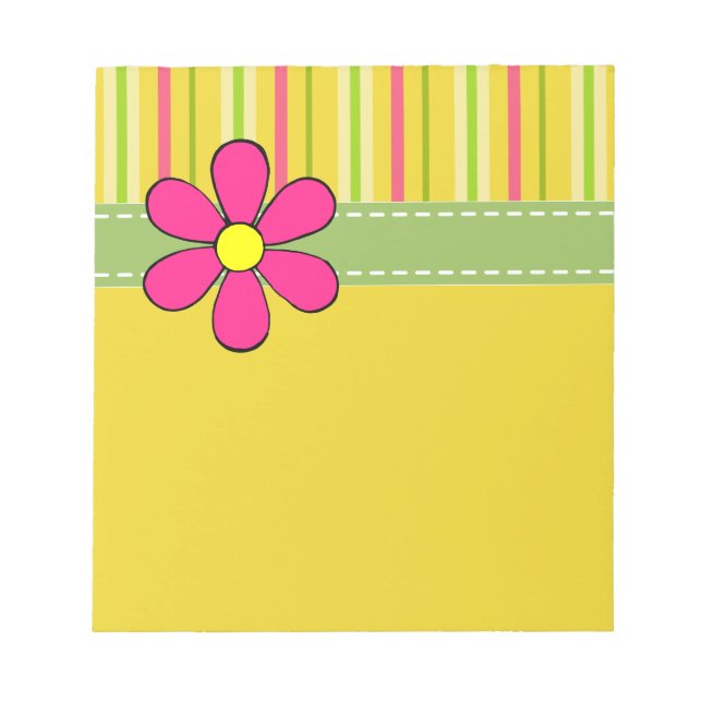 Retro Daisy Notepad Notizblock (Vorderseite)